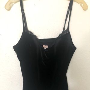 Woman’s velvet camisole with built in bra, size 36B.